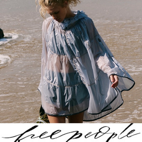 Free People Jackets & Blazers - Gorgeous,Free People Rain Drop Portable Poncho NWOT color Titanium ❤️
